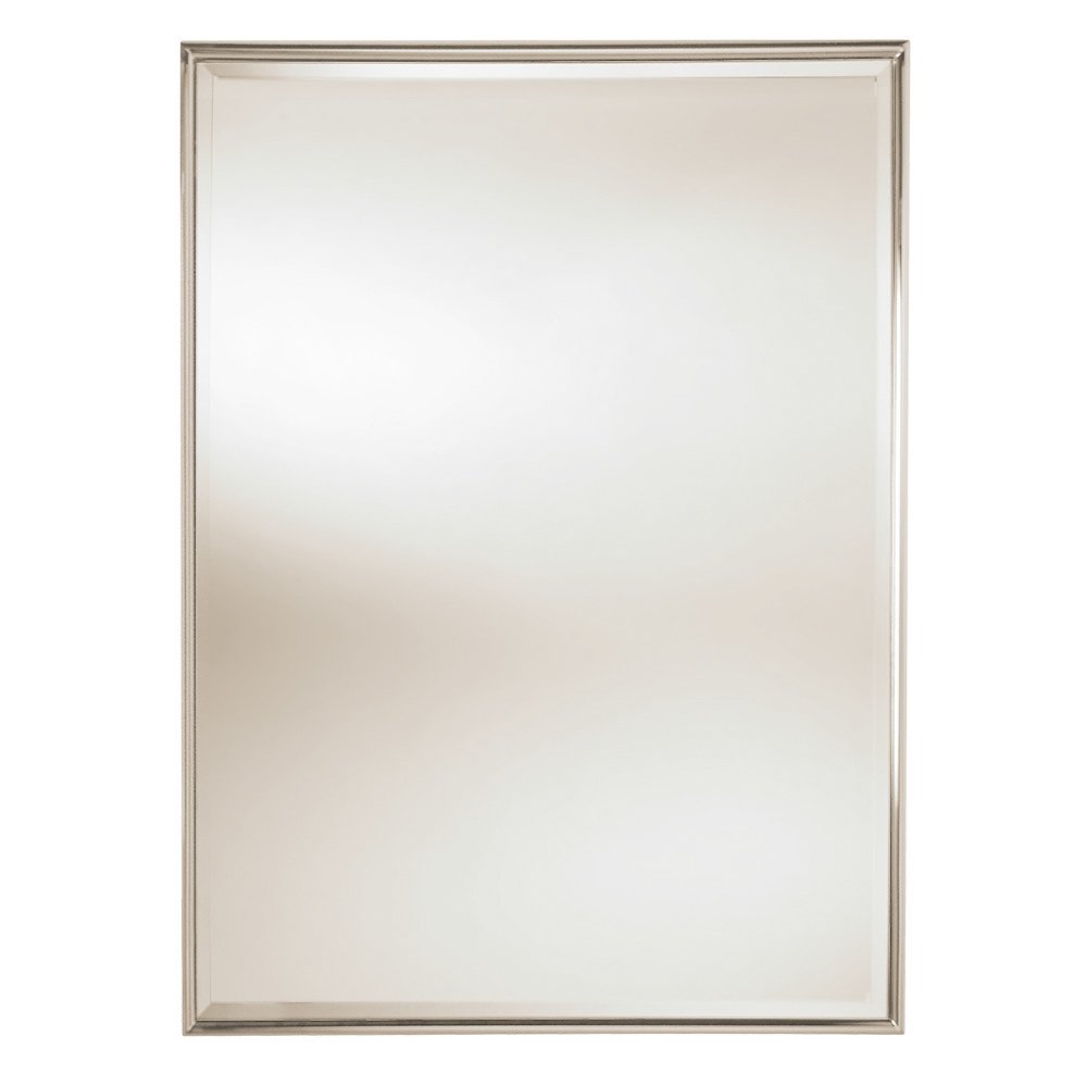 Rectangular Framed Mirror with Bevel in Polished Nickel