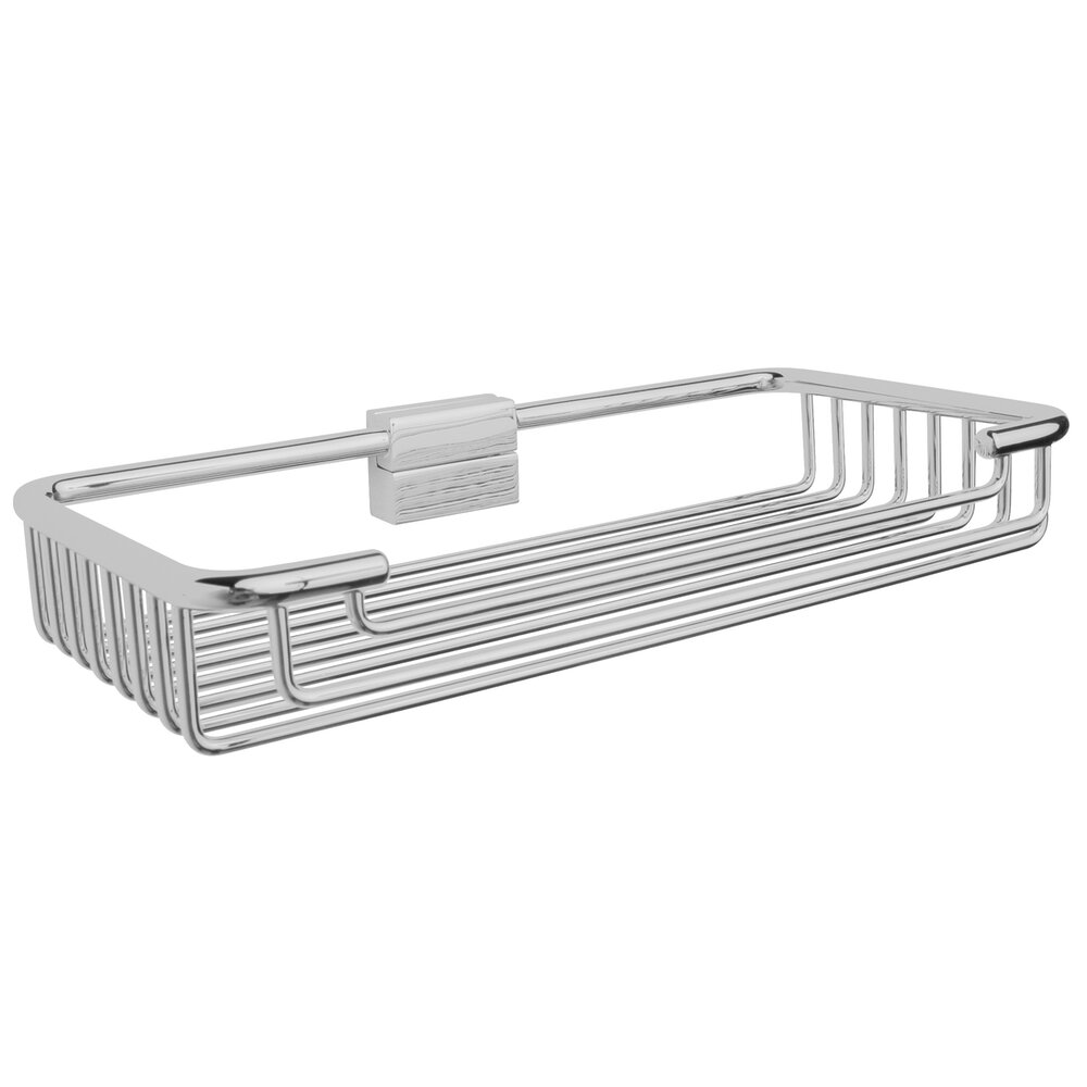 Small Detachable Corner Wire Soap Basket with Round Rungs in Chrome