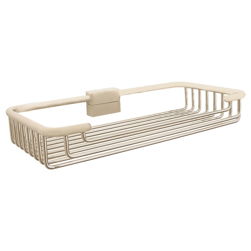 Small Detachable Corner Wire Soap Basket with Round Rungs in Satin Nickel