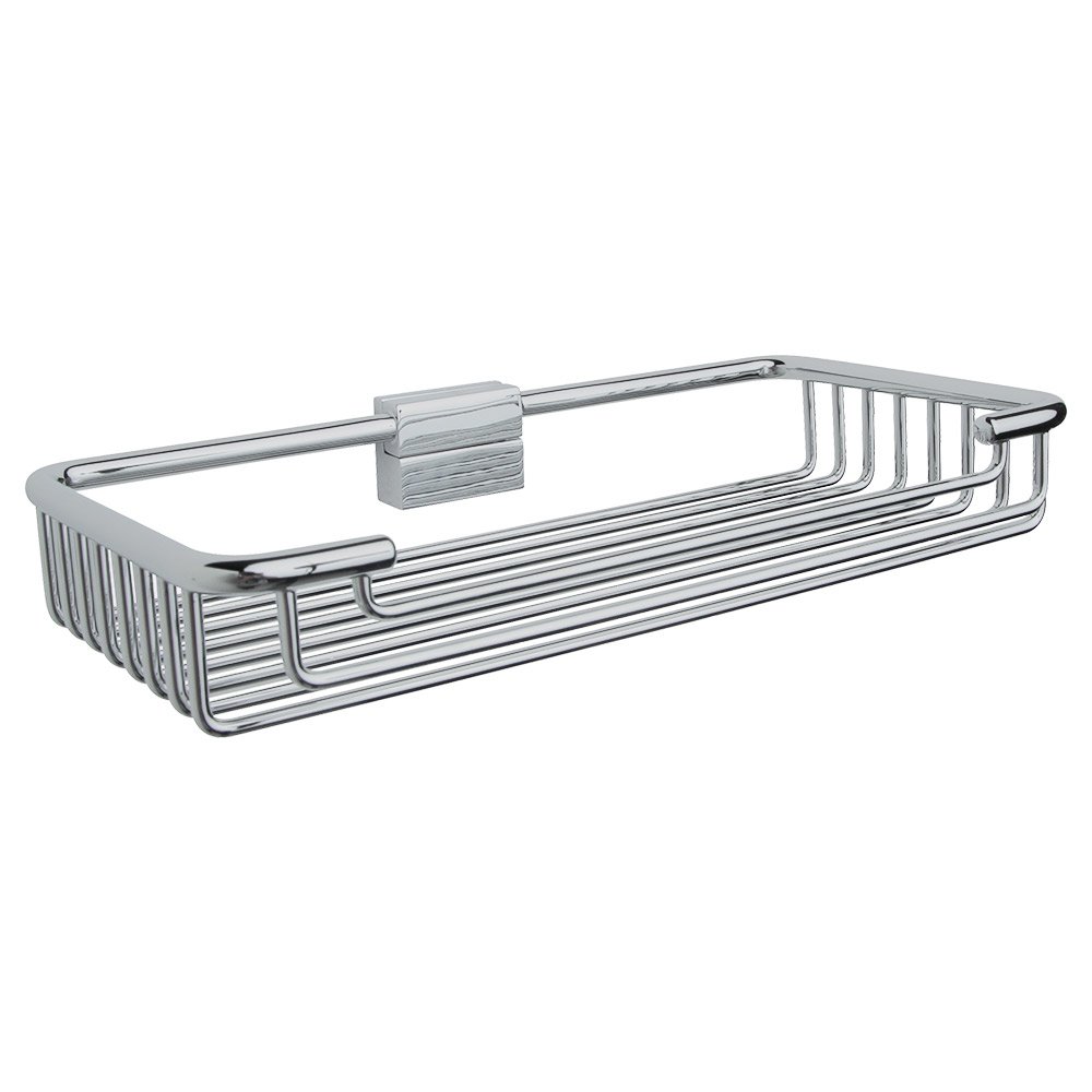 Medium Detachable Soap and Sponge Basket with Round Rungs in Chrome