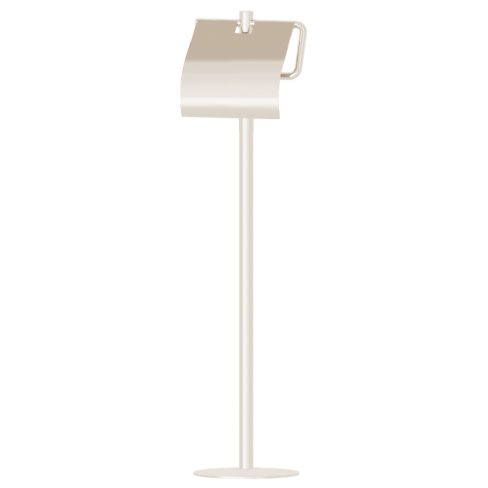 Contempoary Freestanding Toilet Paper Holder with Lid in Satin Nickel