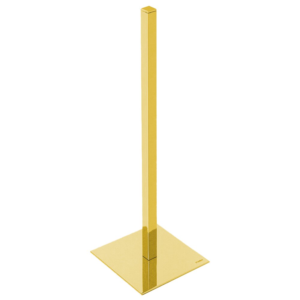 Freestanding Square Spare Roll Holder in Unlacquered Brass