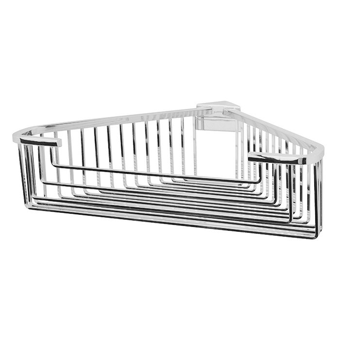Large Detachable Corner Basket with Square Rungs in Chrome