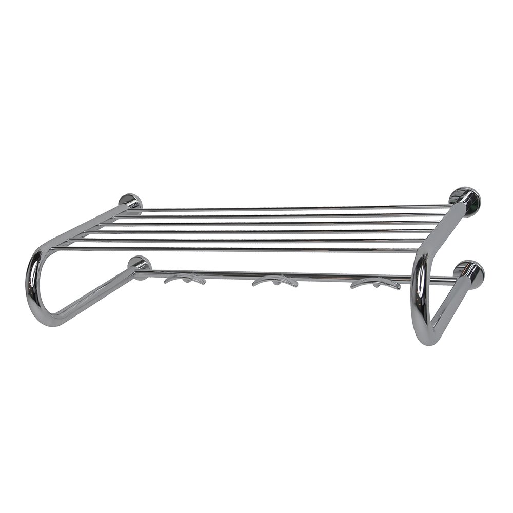 Towel Rack with Hooks in Chrome