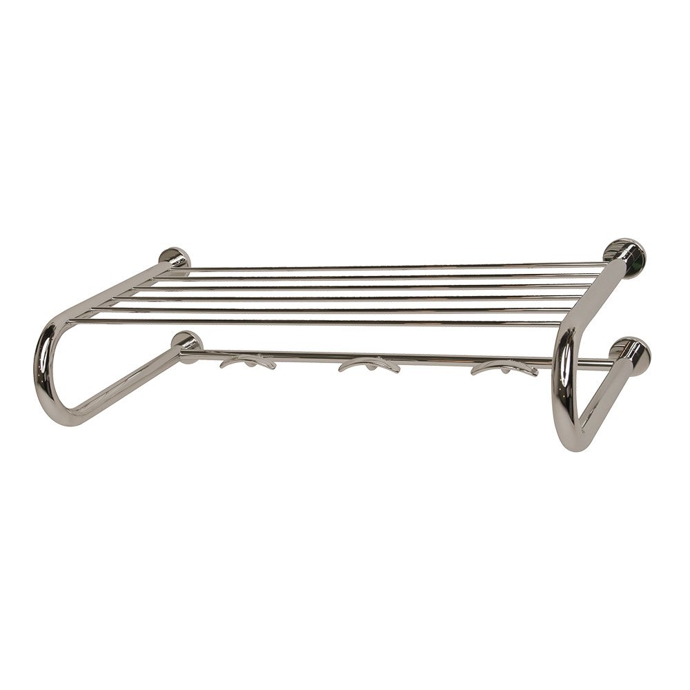 Towel Rack with Hooks in Polished Nickel