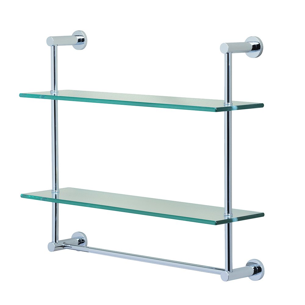 Two Tier Shelf with Towel Bar in Chrome