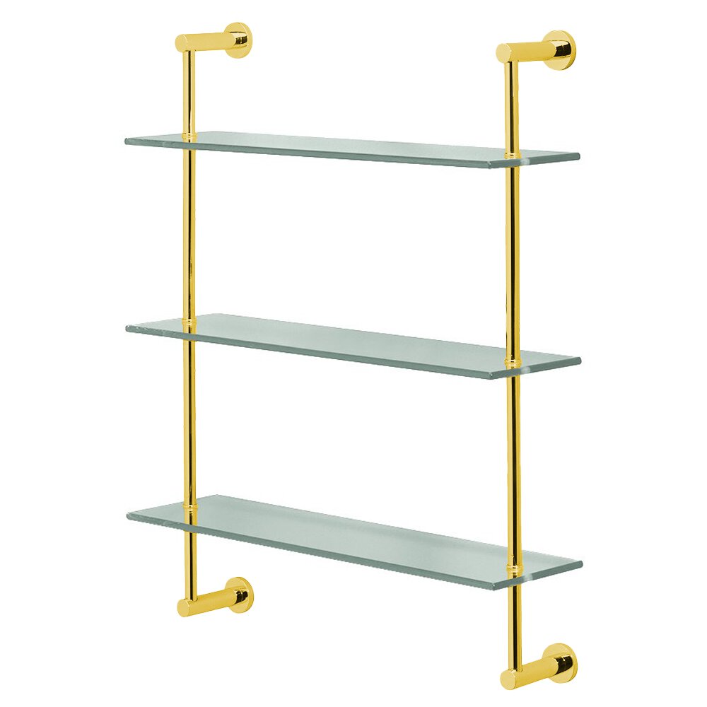 Three Tier Shelf in Unlacquered Brass