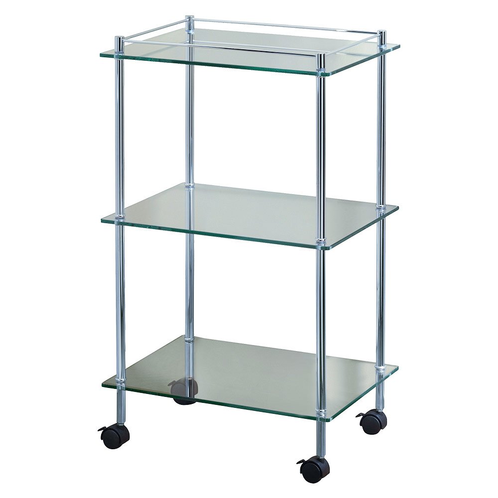 Three Tier Cart with Wheels in Chrome