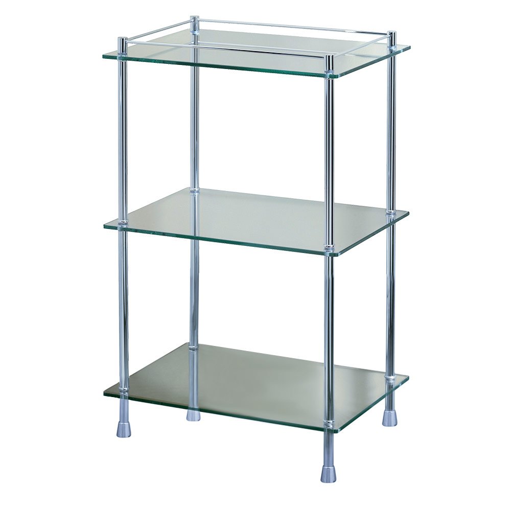 Freestanding Shelf Unit with Feet in Chrome