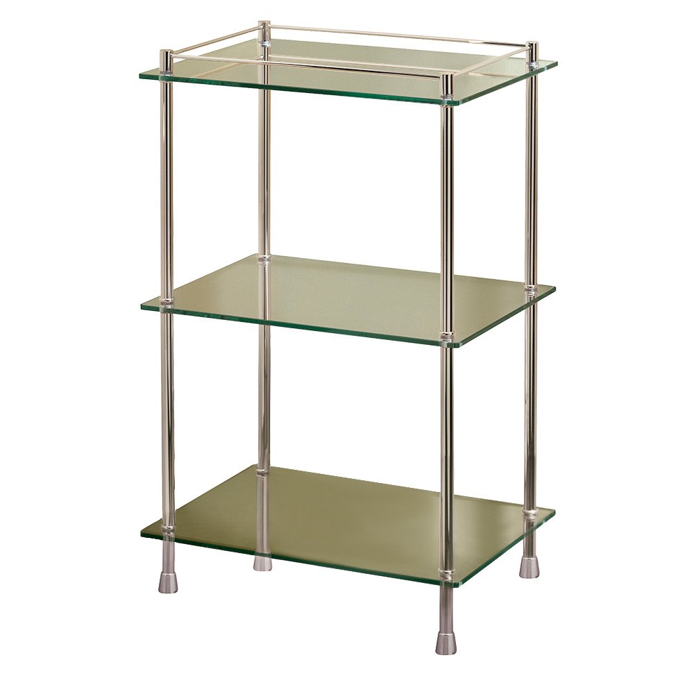 Freestanding Shelf Unit with Feet in Polished Nickel