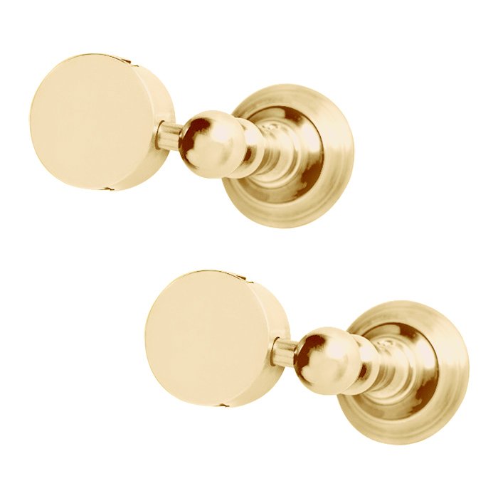 Pair of Round Mirror Brackets in Polished Brass
