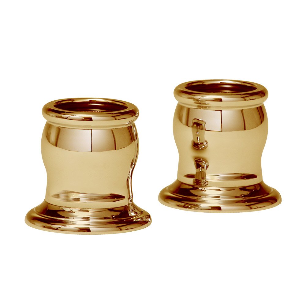Round Shower Rod Brackets (Pair) in Polished Brass