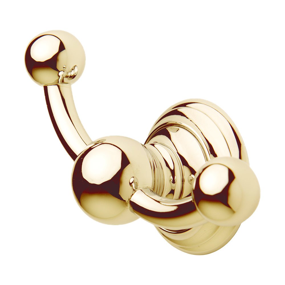 Horizontal Double Hook in Polished Brass