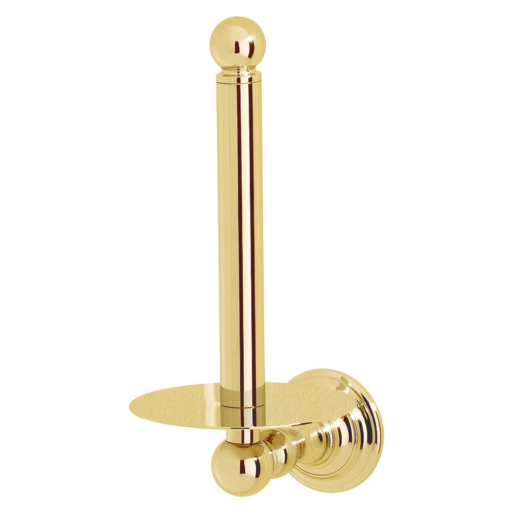Spare Toilet Paper Holder in Polished Brass