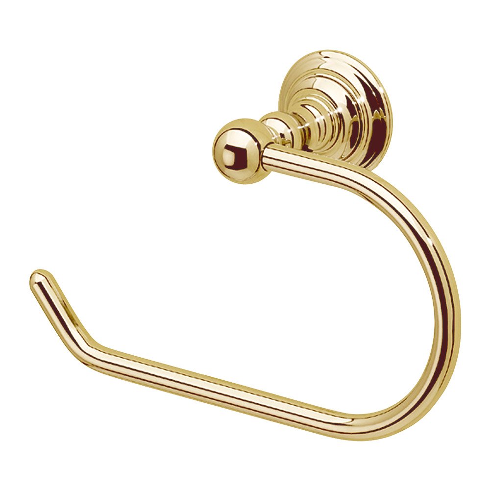 Toilet Paper Holder without Lid in Polished Brass