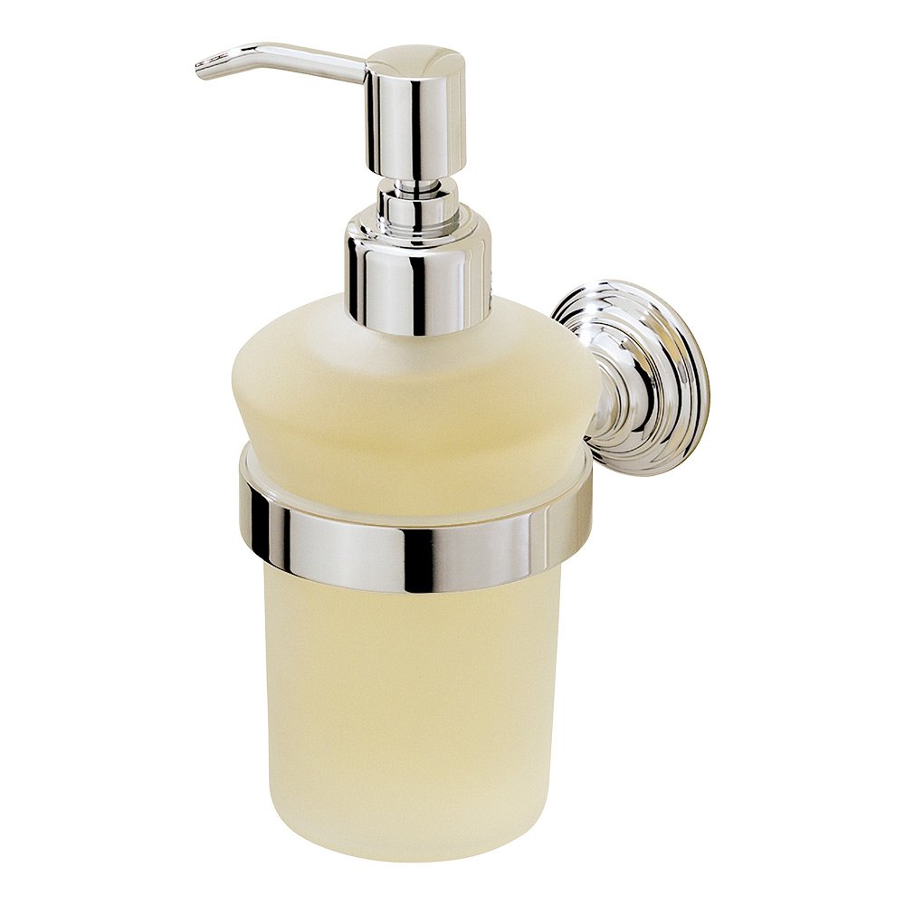 Clear Glass Liquid Soap Dispenser in Polished Nickel