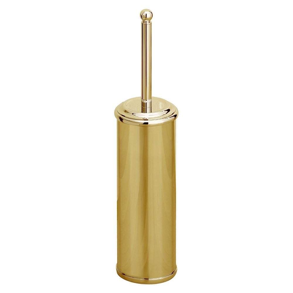 Freestanding Toilet Brush Holder in Polished Brass