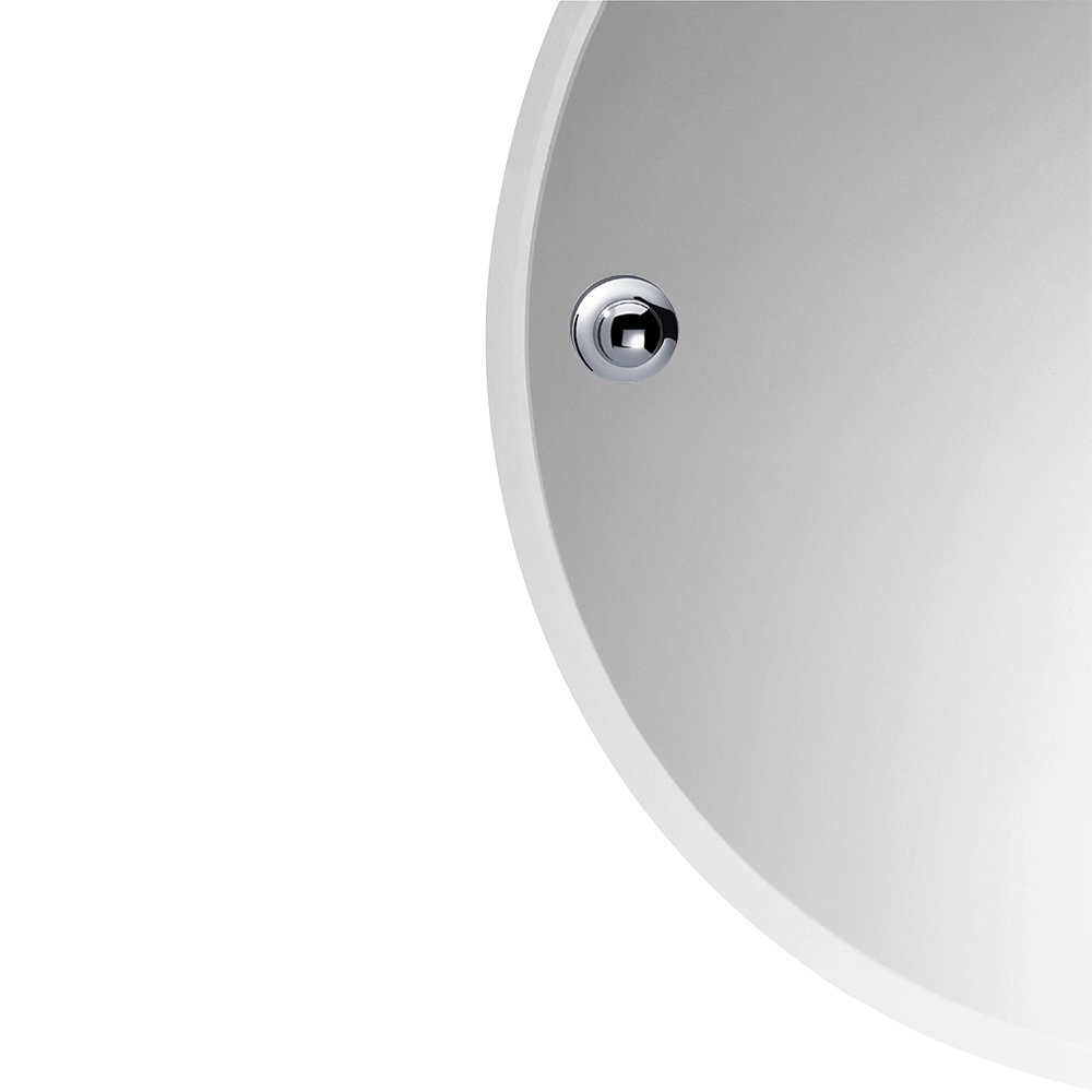 Round Mirror with Fixing Caps in Chrome