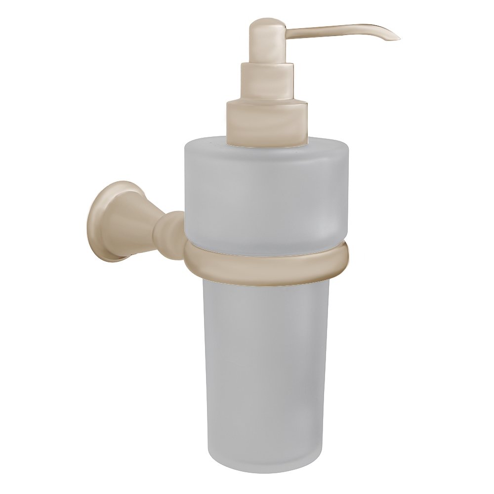 Frosted Glass Liquid Soap Dispenser in Satin Nickel