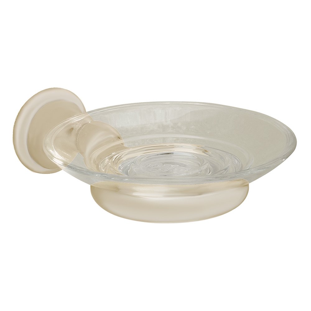 Clear Glass Soap Dish in Satin Nickel