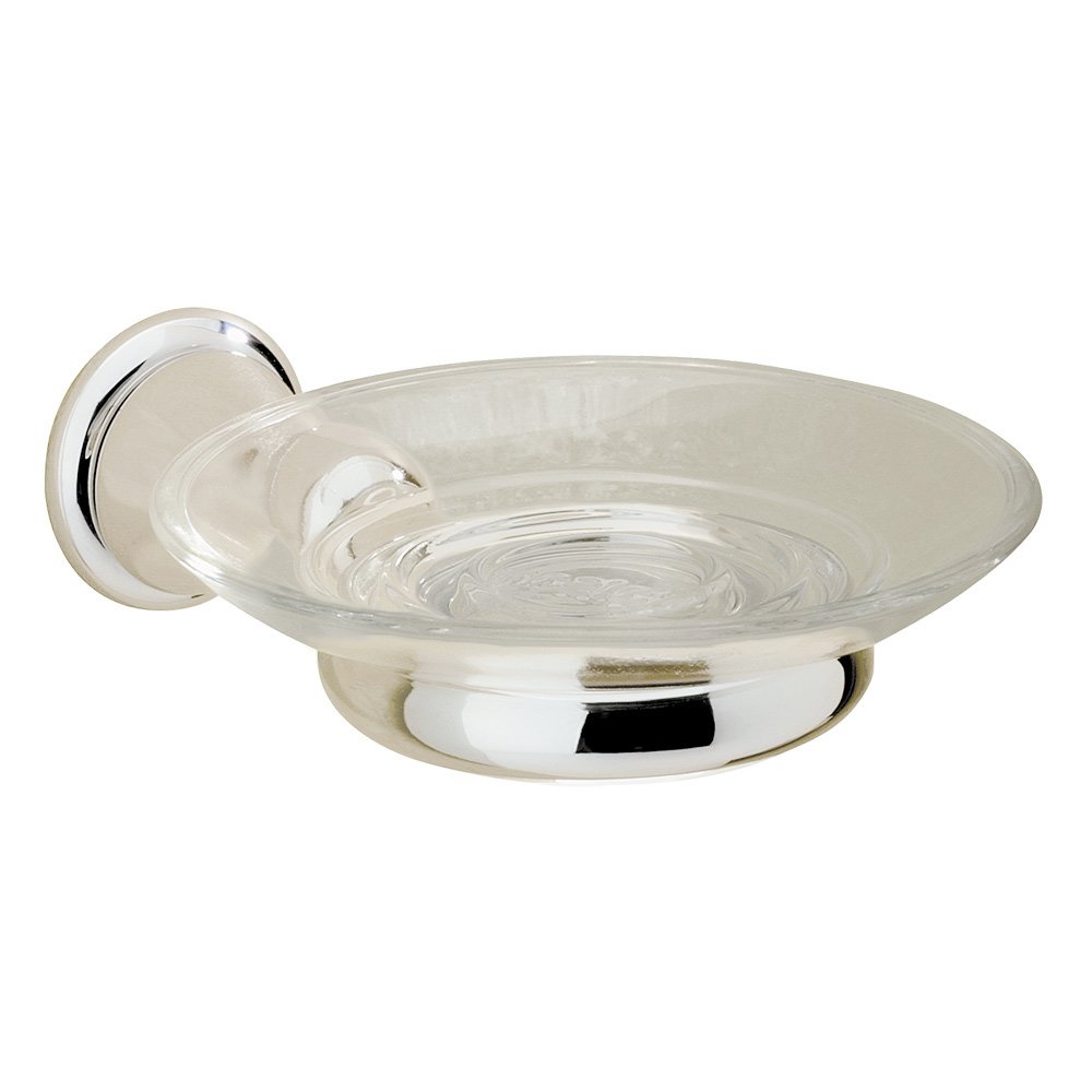 Clear Glass Soap Dish in Polished Nickel