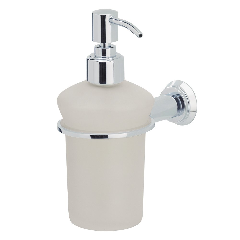 Frosted Liquid Soap Dispenser in Chrome