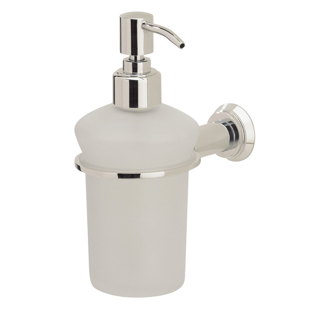 Frosted Liquid Soap Dispenser in Polished Nickel