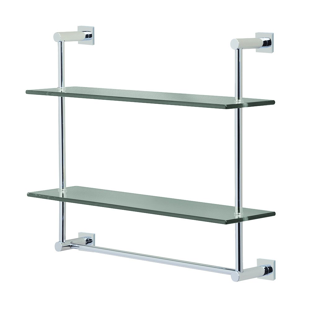Two Tier Shelf with Towel Bar in Chrome