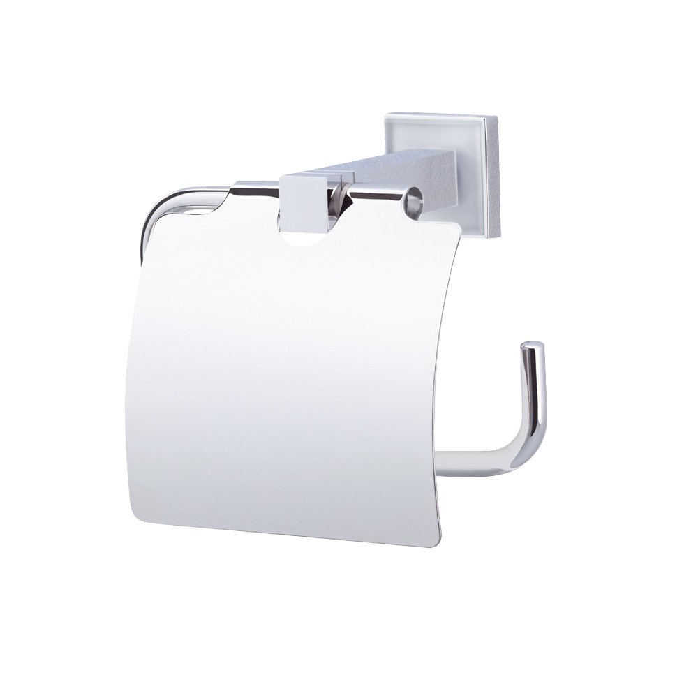 Toilet Roll Holder with Lid in Chrome