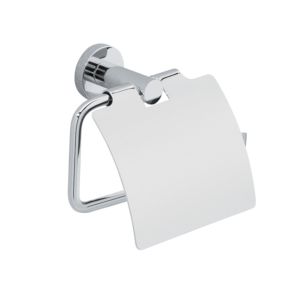Toilet Roll Holder with Lid in Chrome