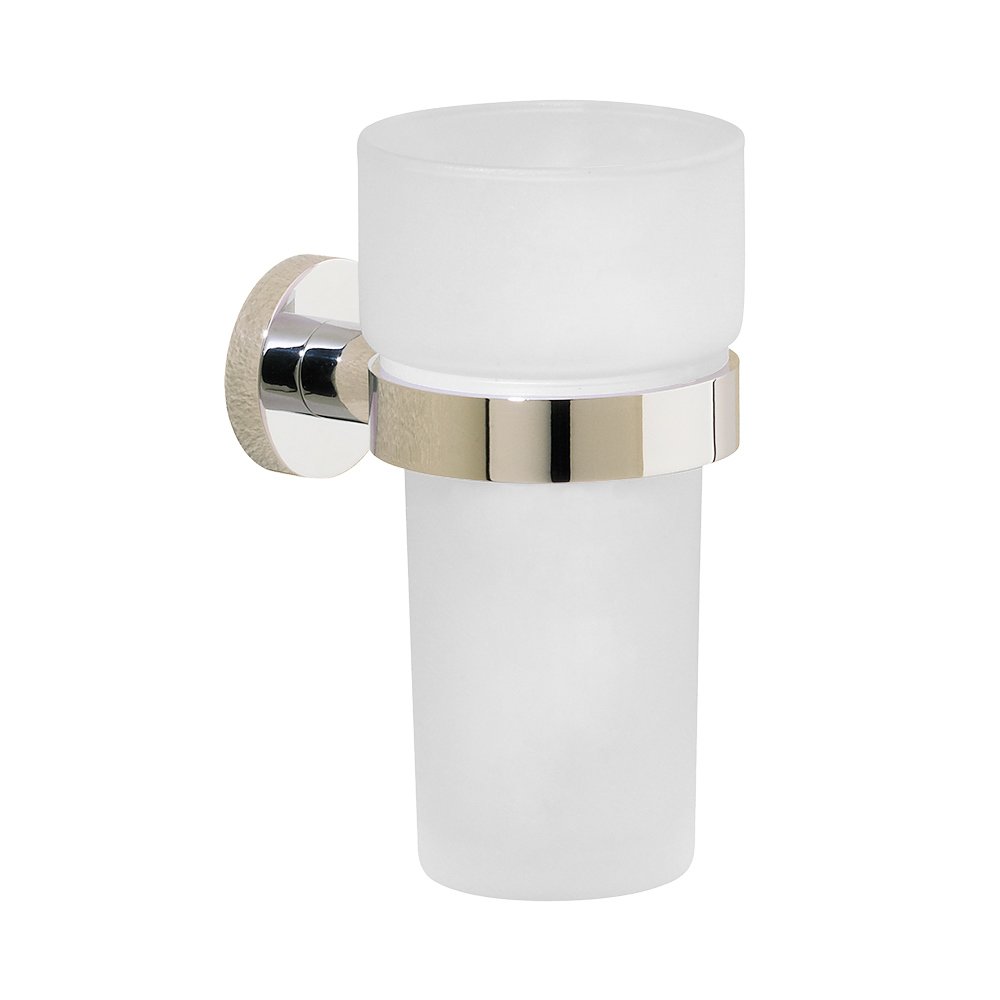 Frosted Tumbler Holder in Polished Nickel