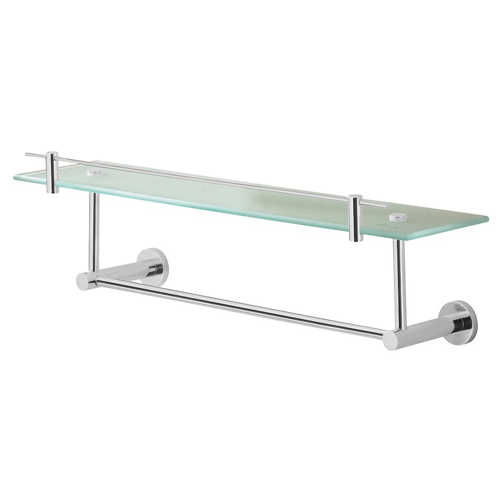 Glass Shelf with Under Bar 19 3/4" in Chrome