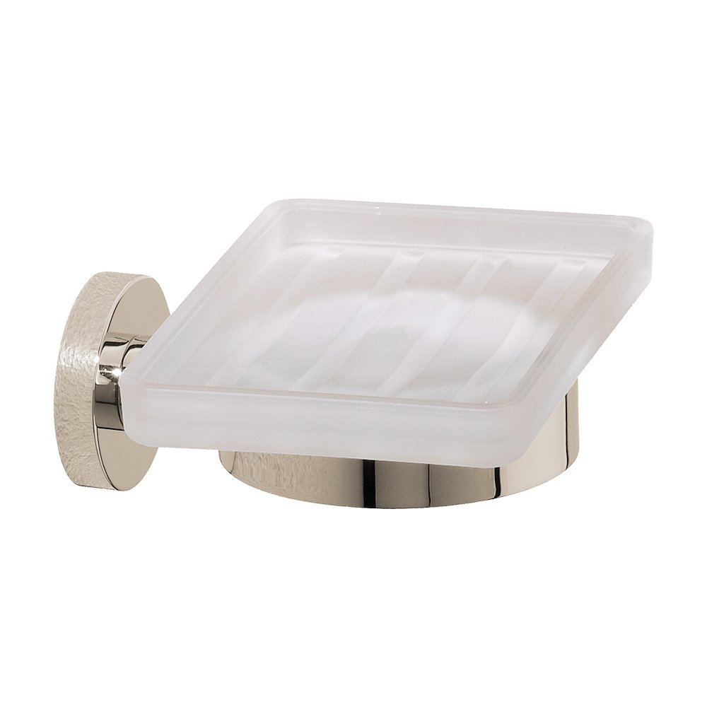 Frosted Soap Dish in Polished Nickel