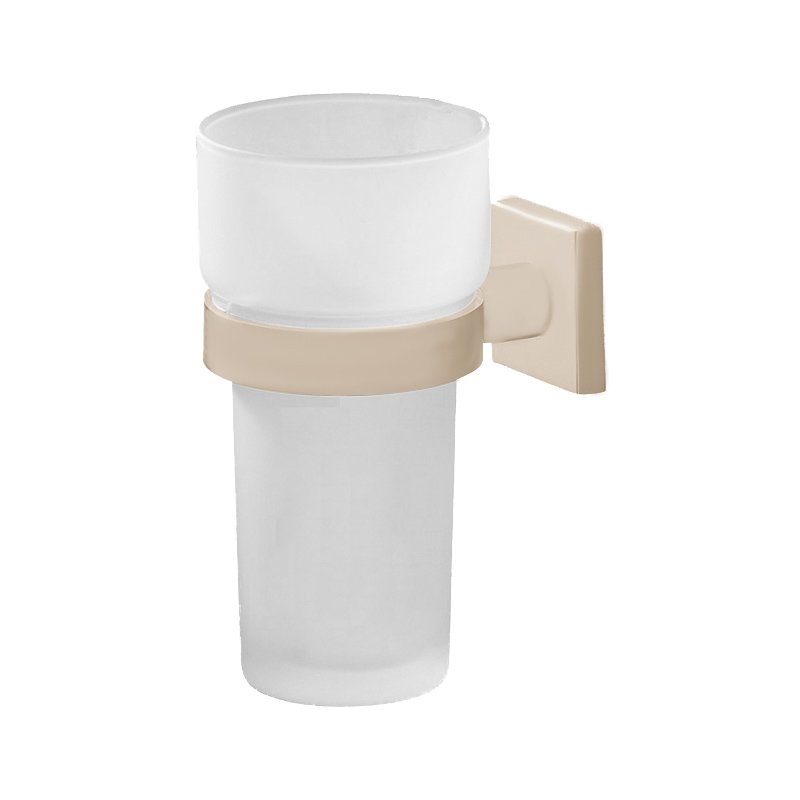 Frosted Tumbler Holder in Satin Nickel