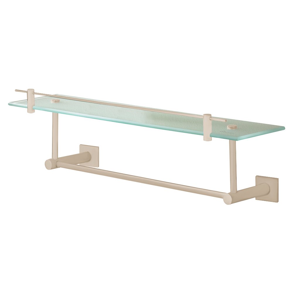 Glass Shelf with Towel Bar 19 3/4" x 5 3/4" x 6" in Satin Nickel