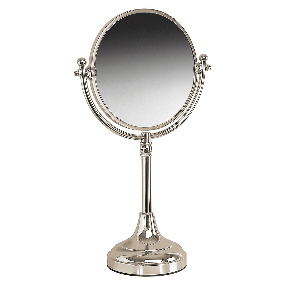 Freestanding x3 Mag Mirror in Polished Nickel