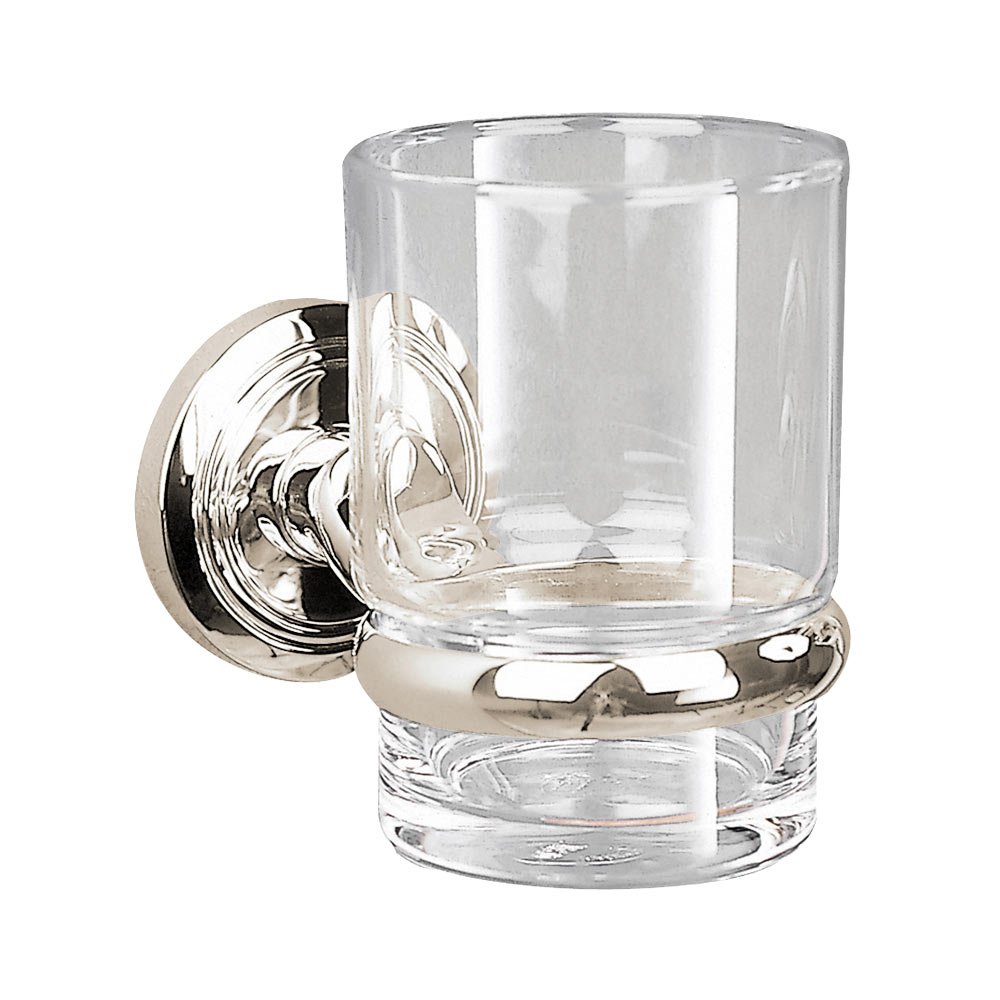  Glass Tumbler Holder 2 3/4" x 3 3/4" x 4 3/8" in Polished Nickel