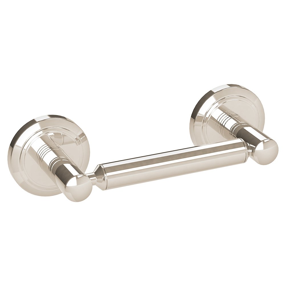  Double Post Toilet Roll Holder 8" x 3" x 2 1/4" in Polished Nickel