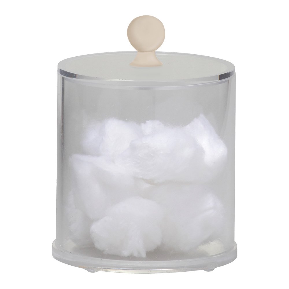 Cotton Bud Container in Satin Nickel