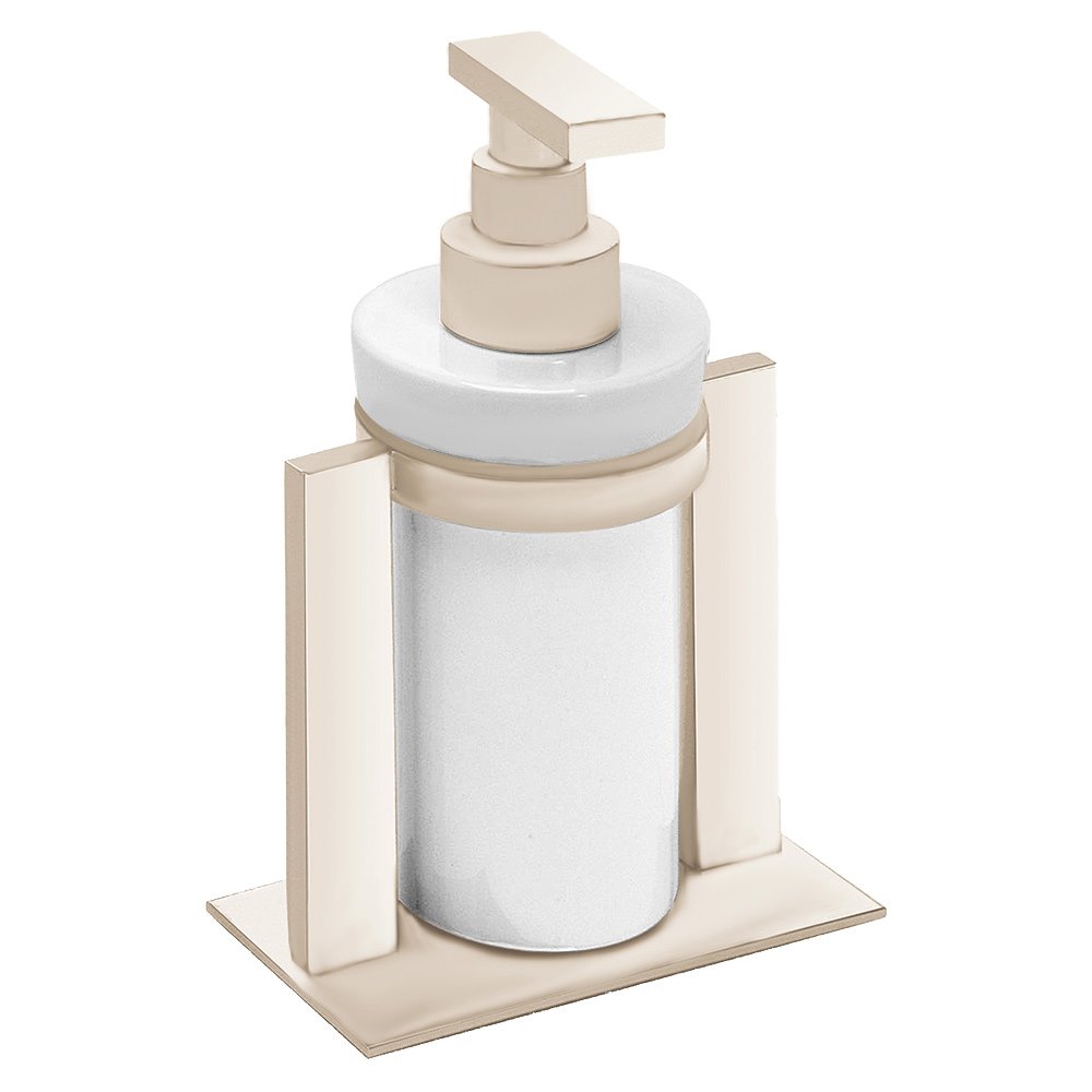 Ceramic Liquid Soap Dispenser in Satin Nickel