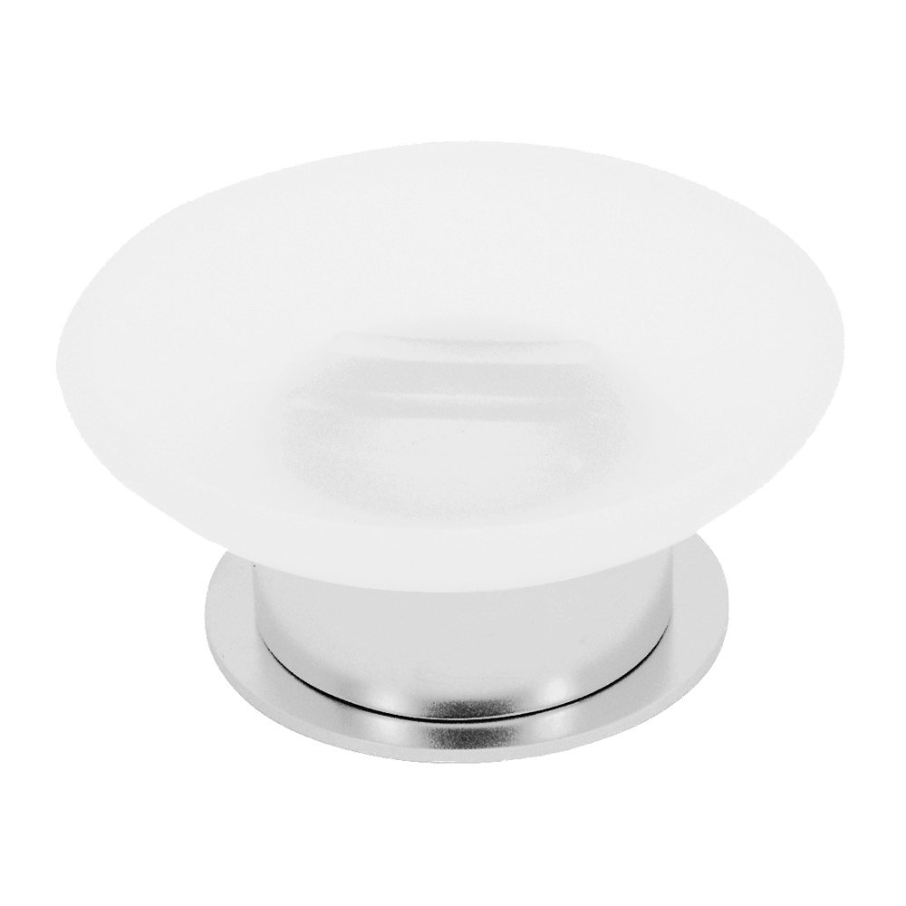 Frosted Soap Dish Holder in Chrome