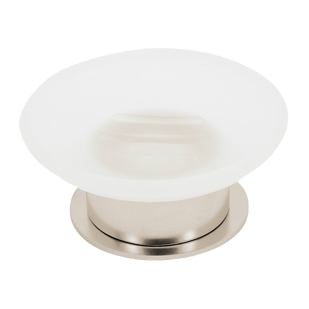 Frosted Soap Dish Holder in Polished Nickel