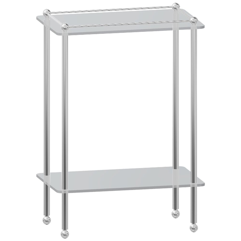 Freestanding Traditional Two Tier Shelf Unit with Feet in Chrome