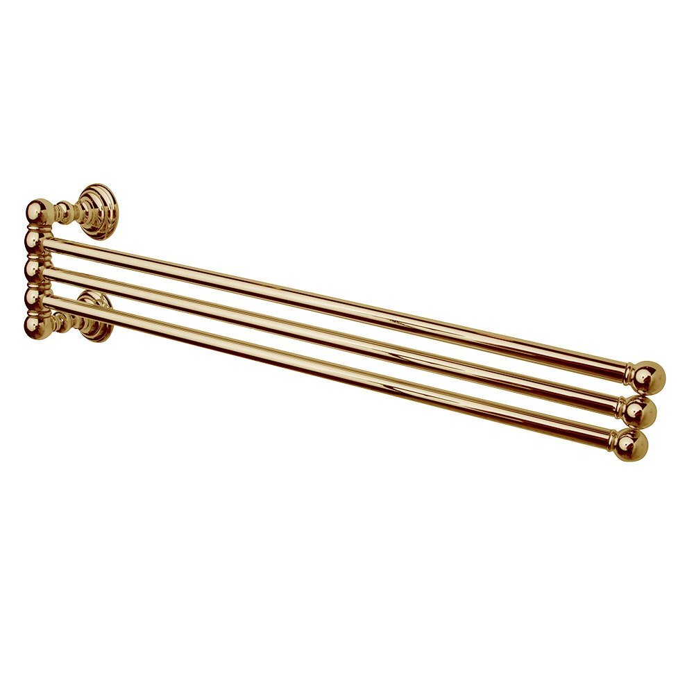 Adjustible Triple Towel Bar in Unlacquered Brass