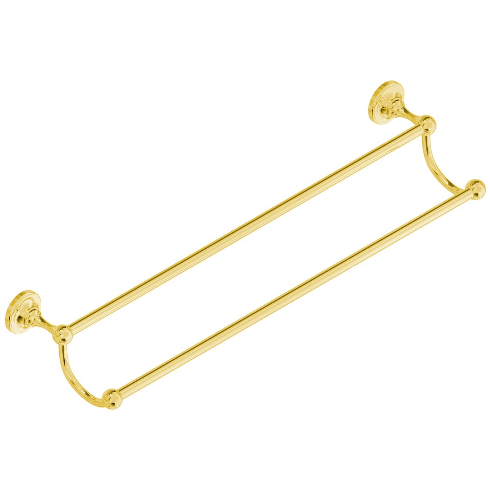 Double Towel Rail in Unlacquered Brass