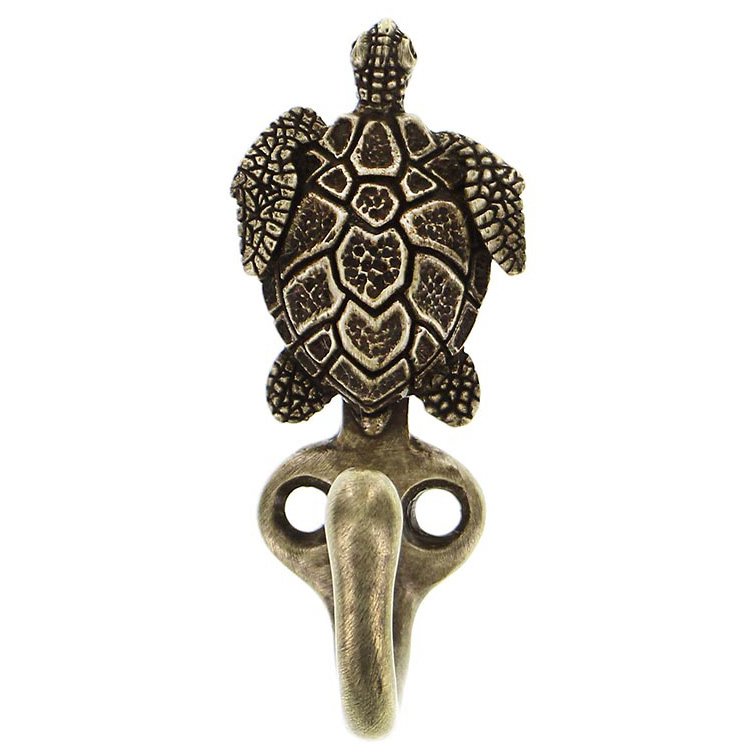 Turtle Pollino Hook in Antique Brass