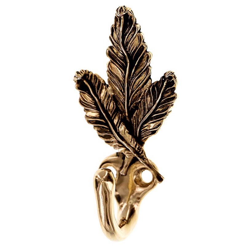 Carlotta Leaf Hook in Antique Gold