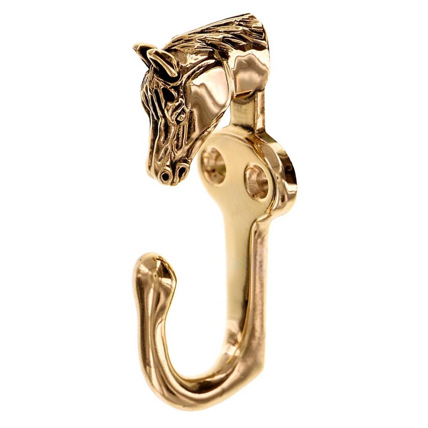 Horse Head Hook in Antique Gold