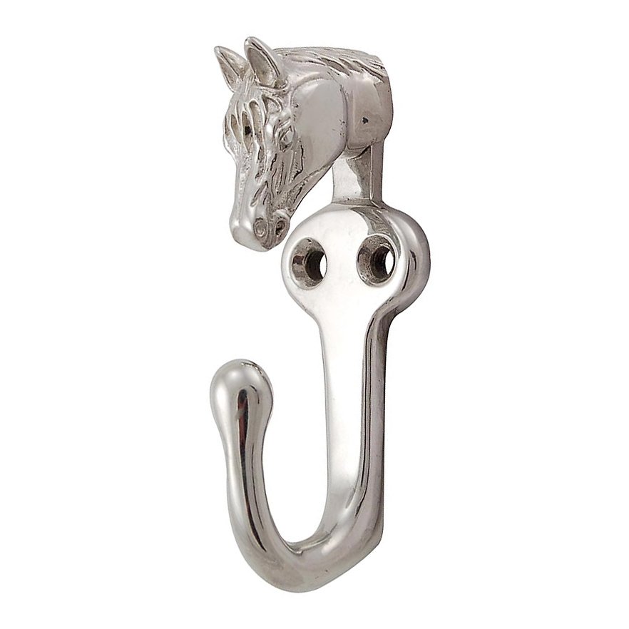 Horse Head Hook in Polished Nickel