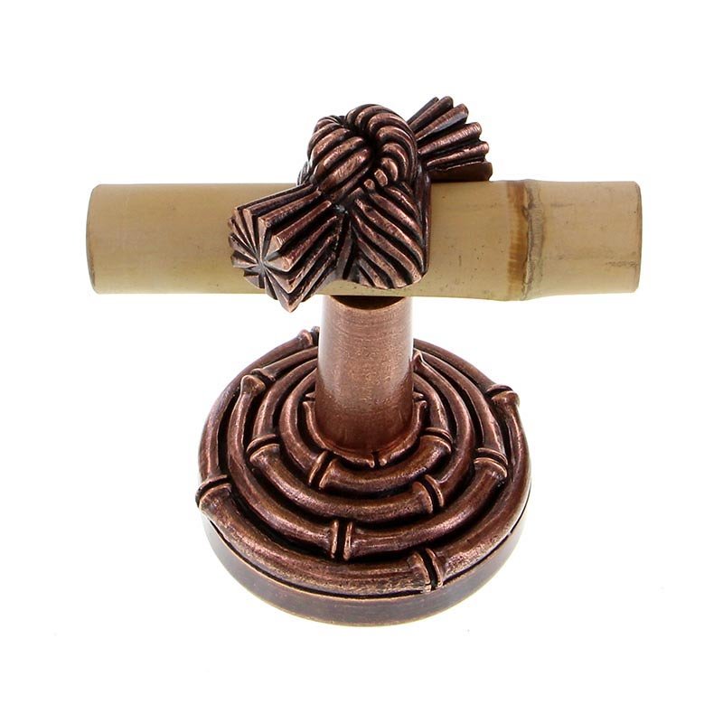 Horizontal Bamboo Knot Robe Hook in Antique Copper